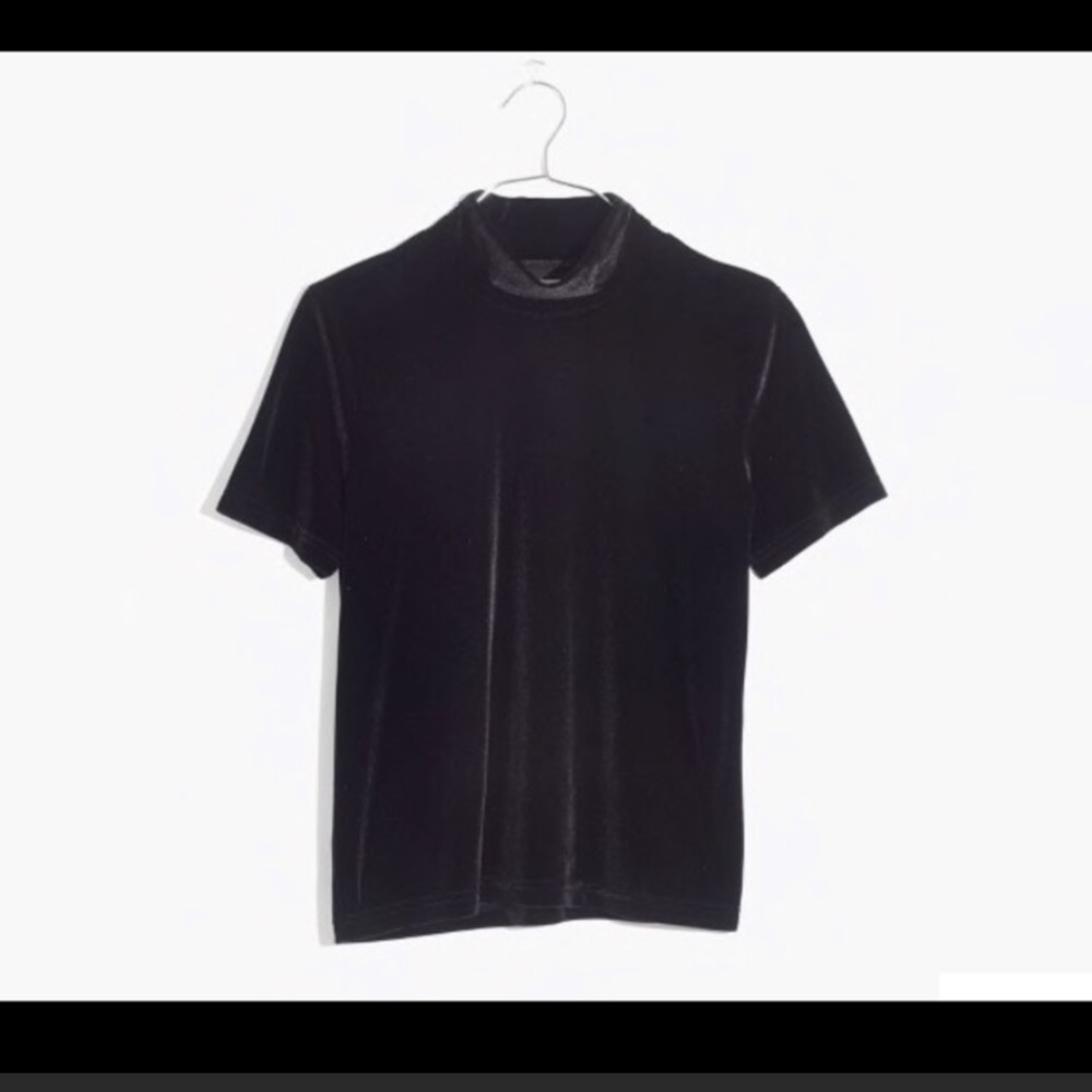 Madewell mockneck velvet top